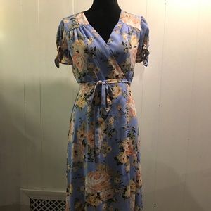Floral lightweight wrap dress